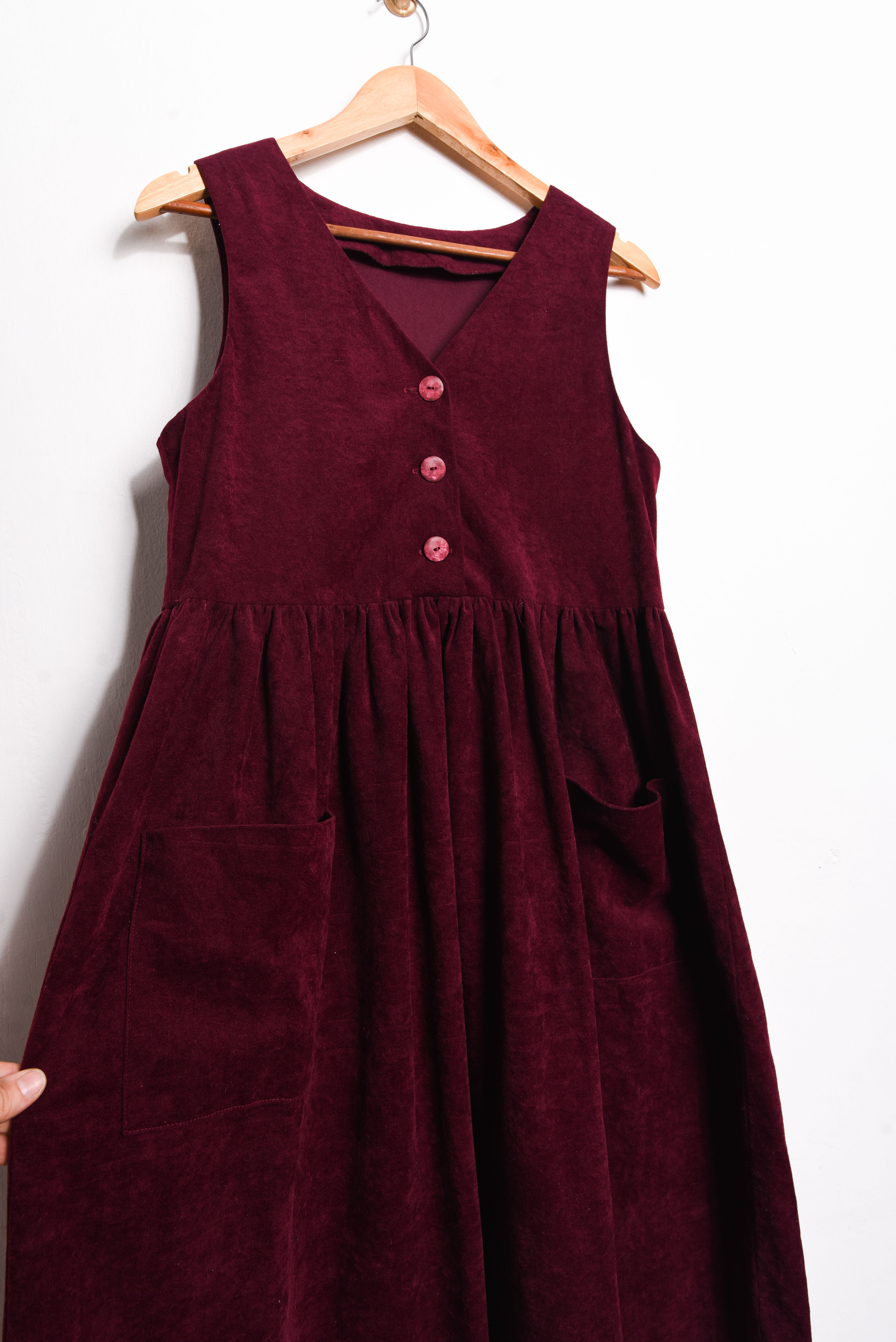 Vestido vintage burdeo 90s