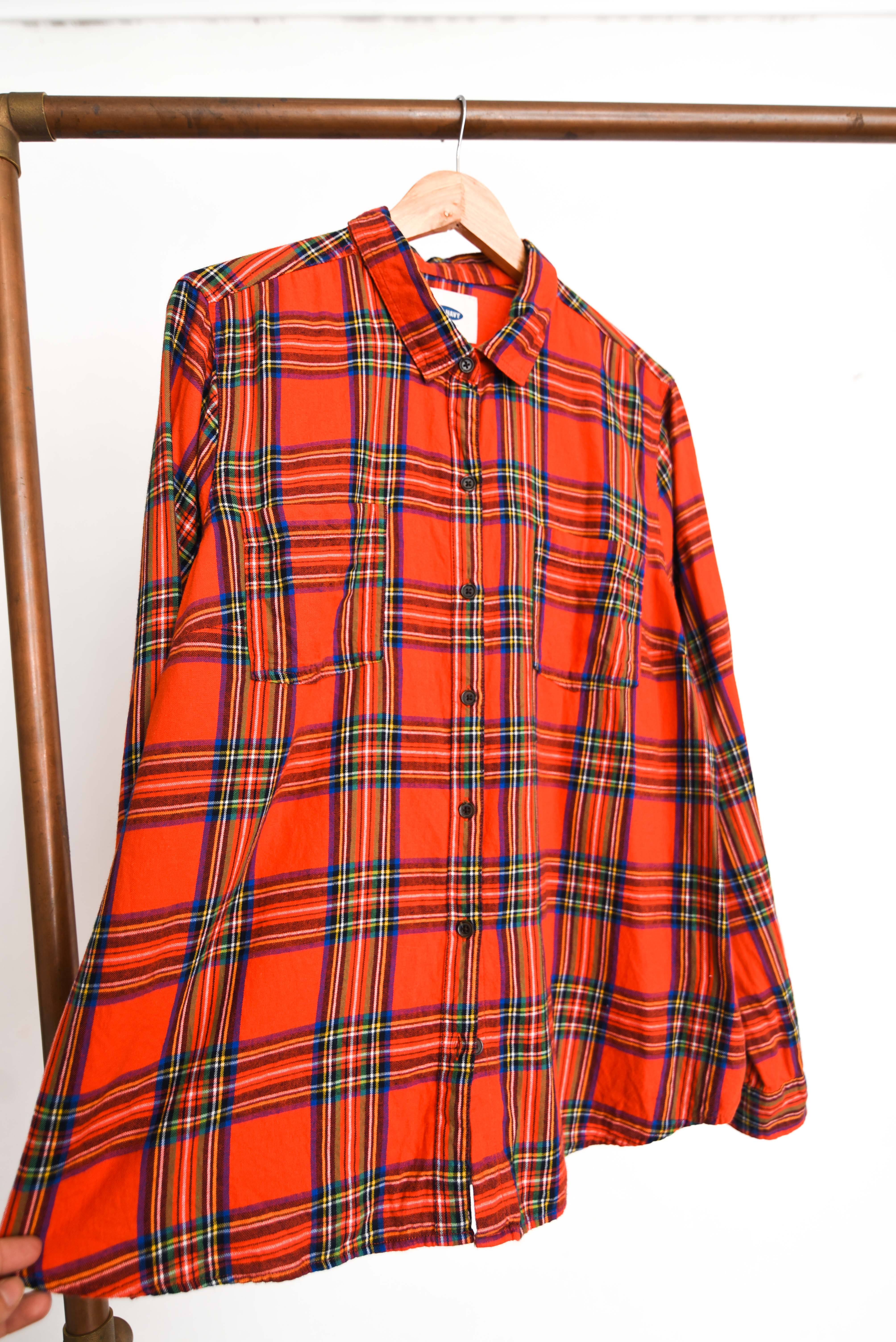 Camisa roja franela tartán 