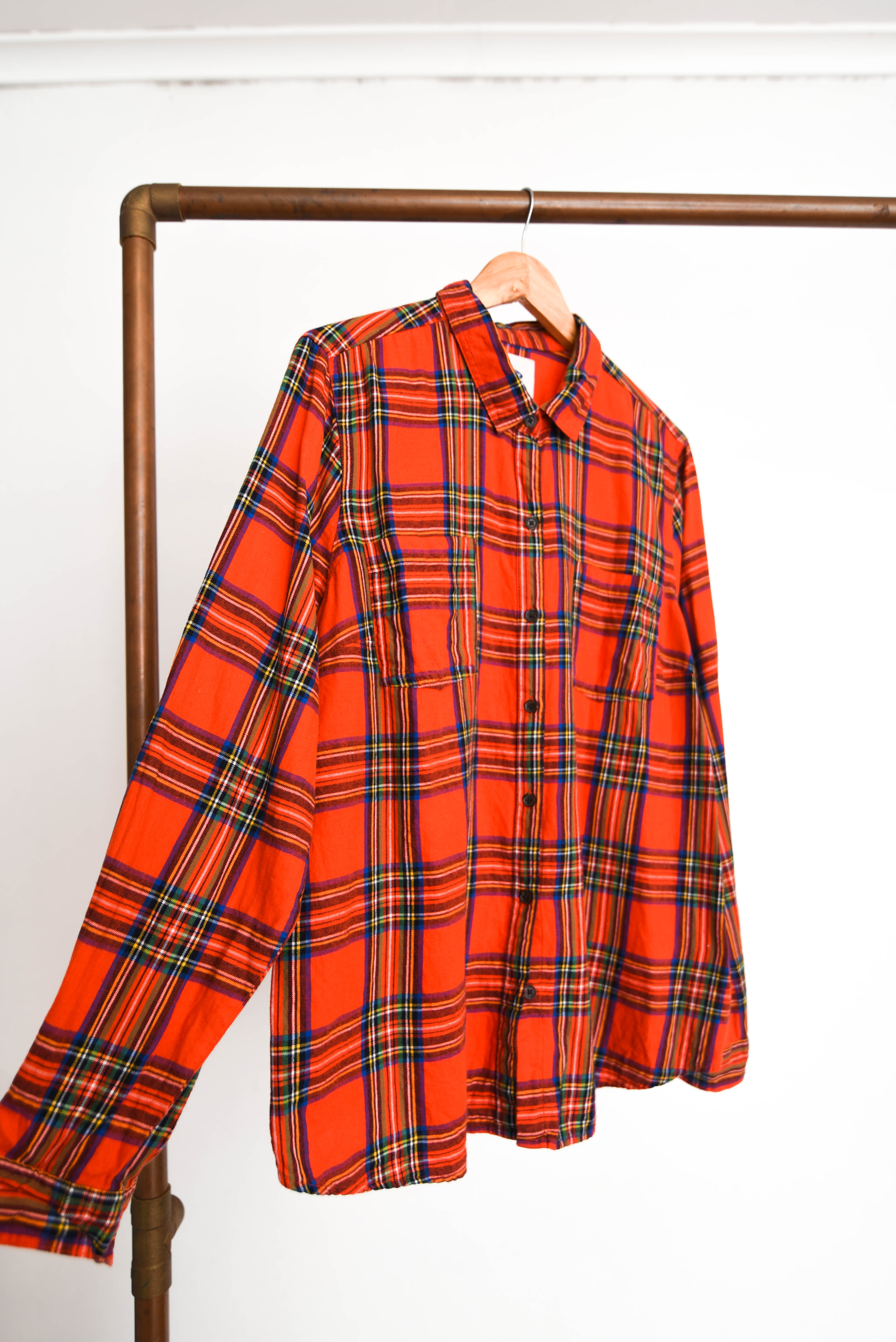 Camisa roja franela tartán 