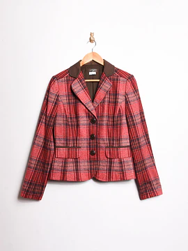 Blazer tartán rojo coral