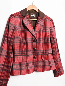 Blazer tartán rojo coral