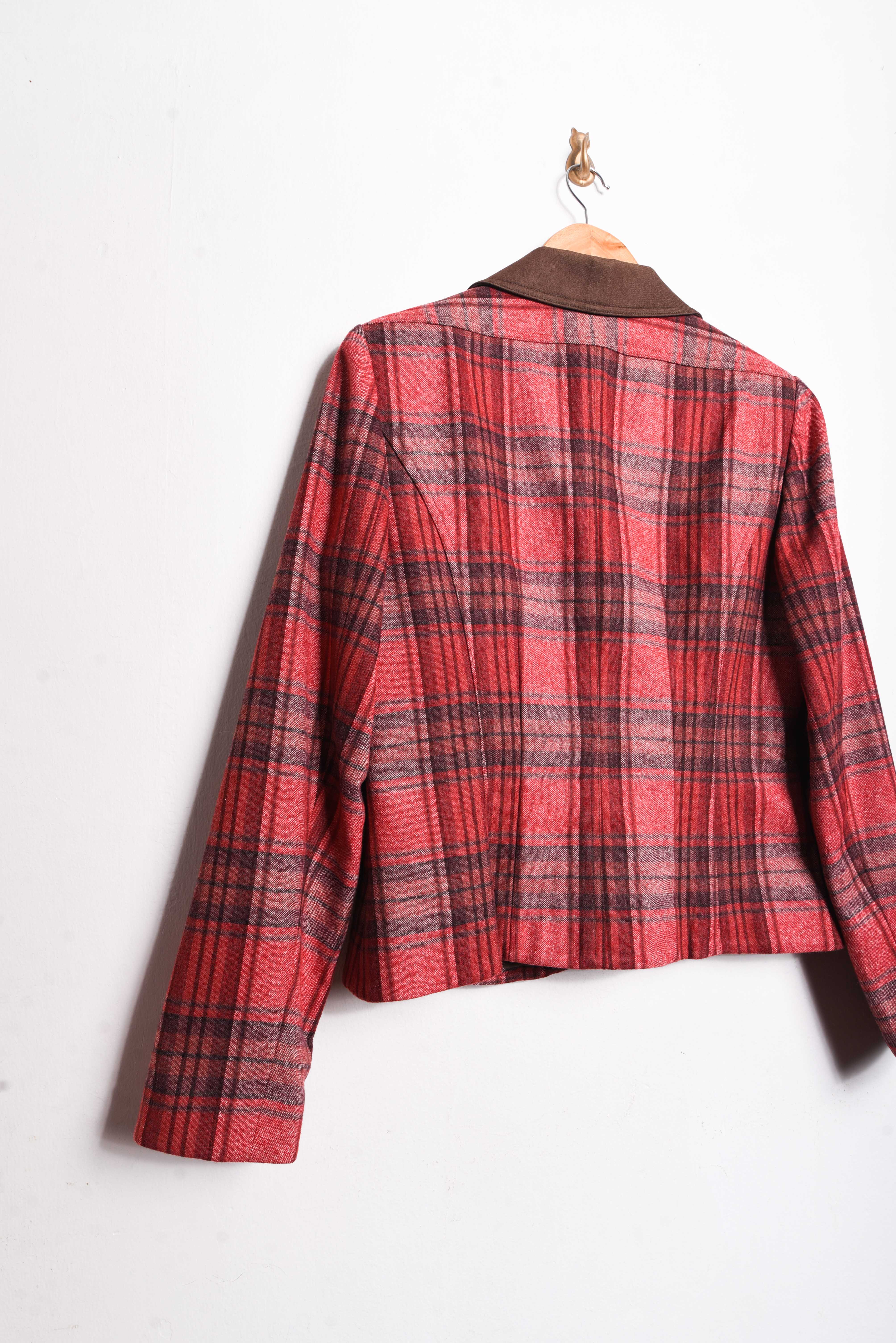 Blazer tartán rojo coral
