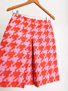 Falda rosada pata de gallo
