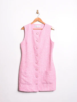 Vestido tweed pastel pink