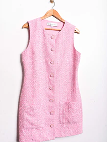 Vestido tweed pastel pink