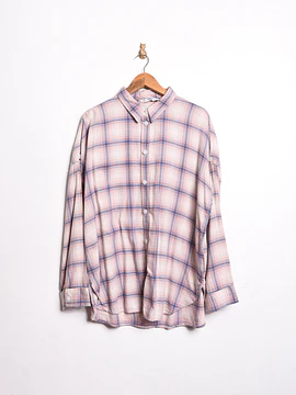 Camisa franela rosa pastel