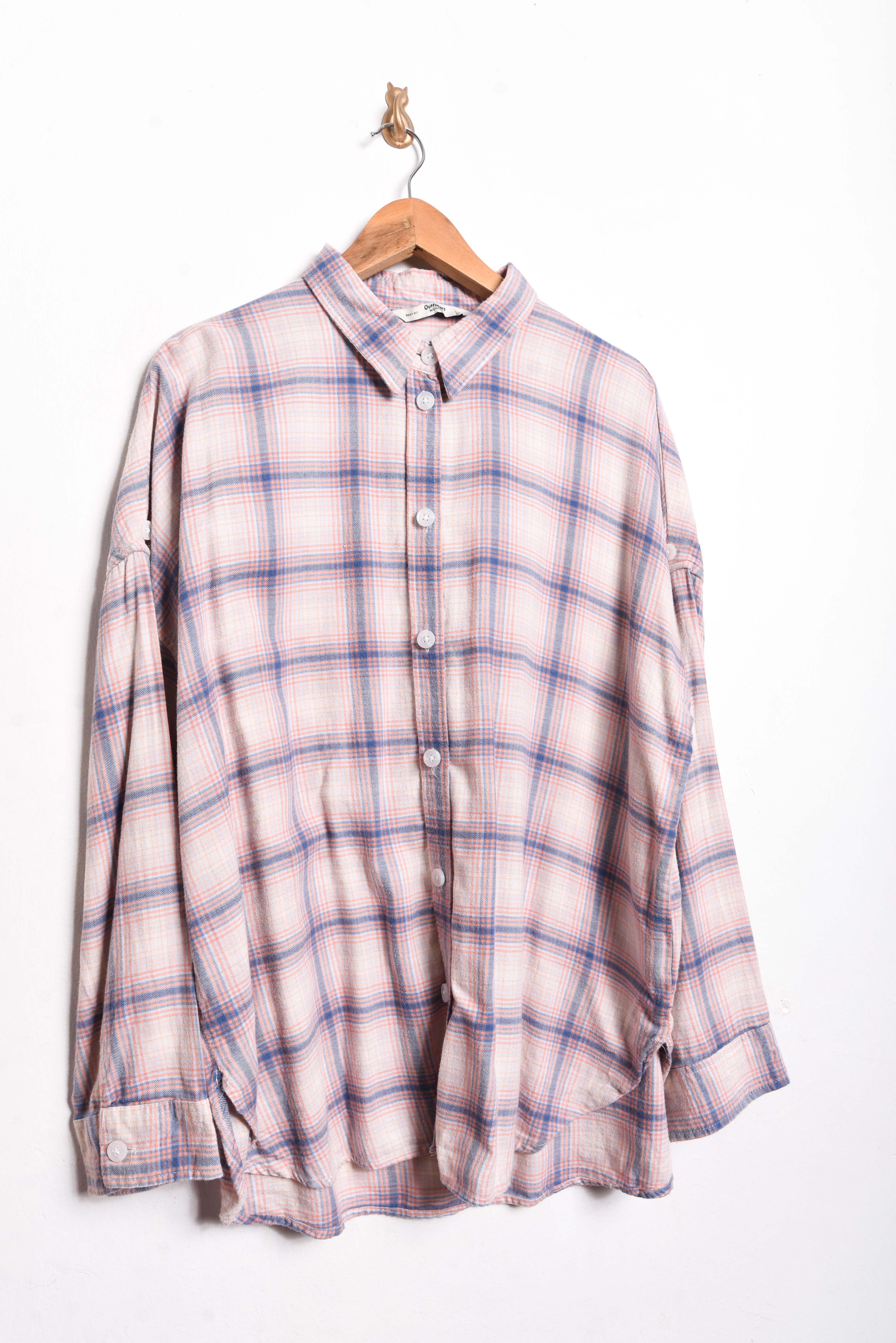 Camisa franela rosa pastel