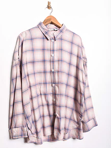 Camisa franela rosa pastel