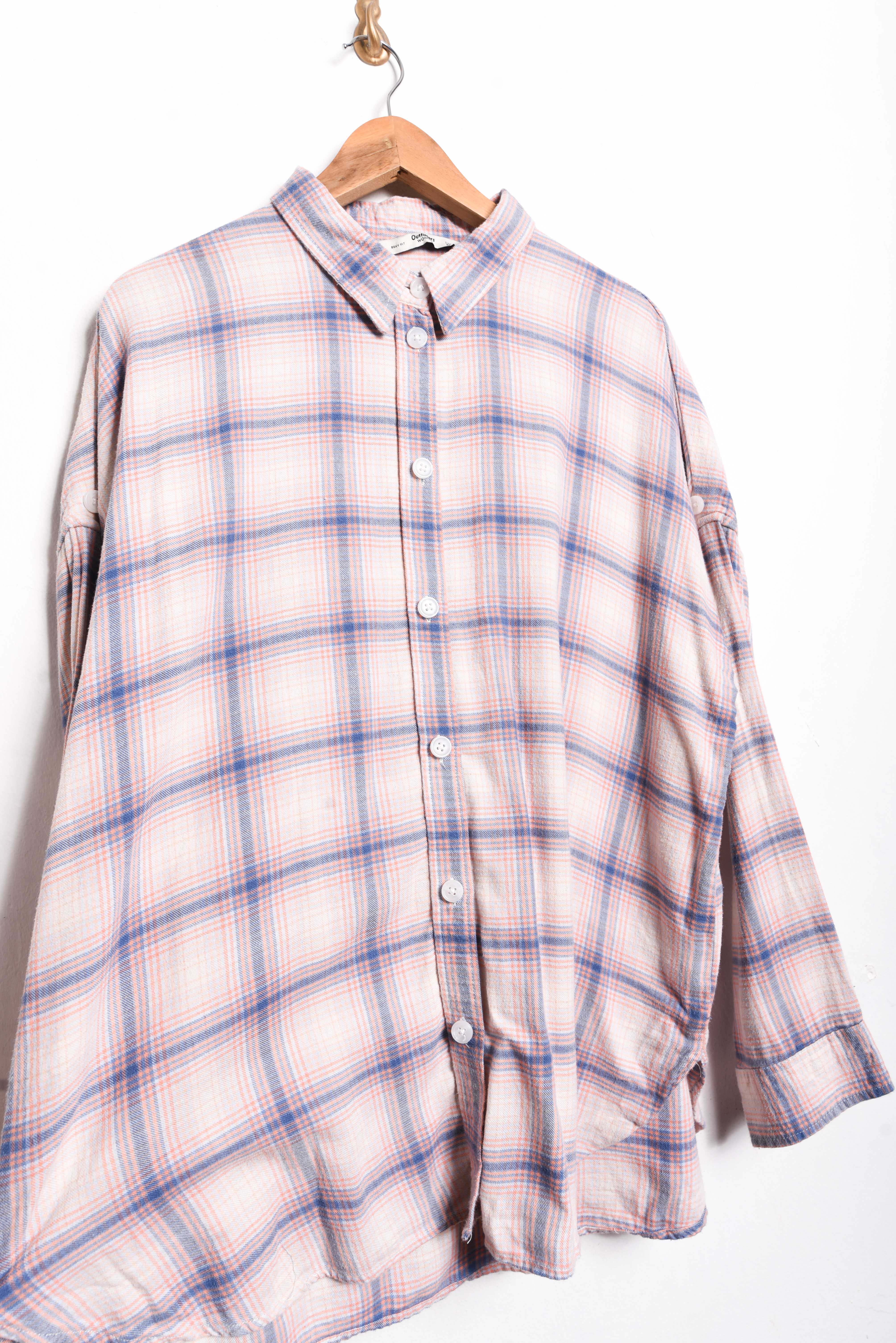 Camisa franela rosa pastel