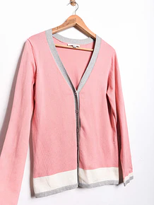 Cardigan rosa pastel botones