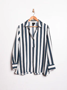 Blusa rayada bicolor turquesa