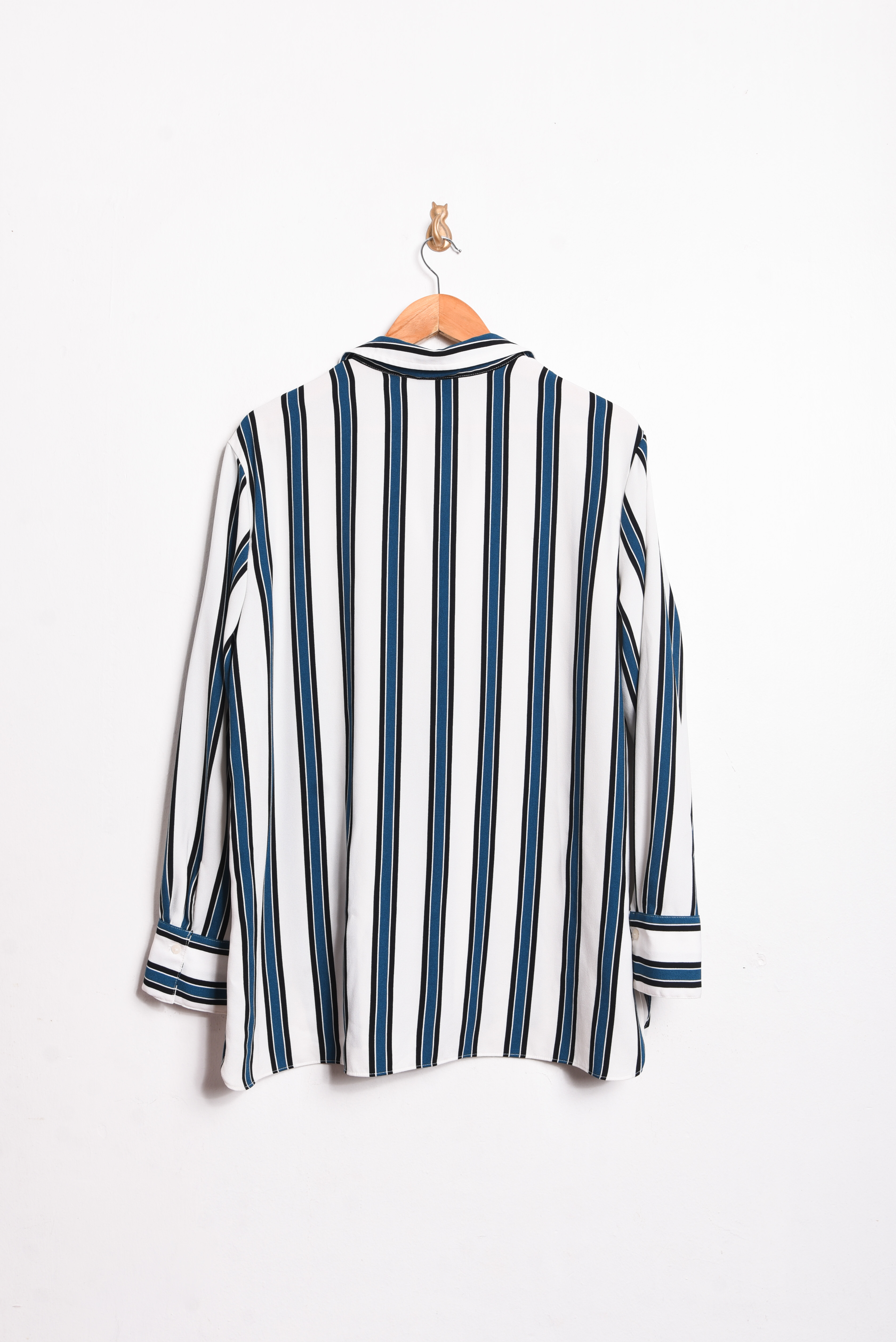 Blusa rayada bicolor turquesa