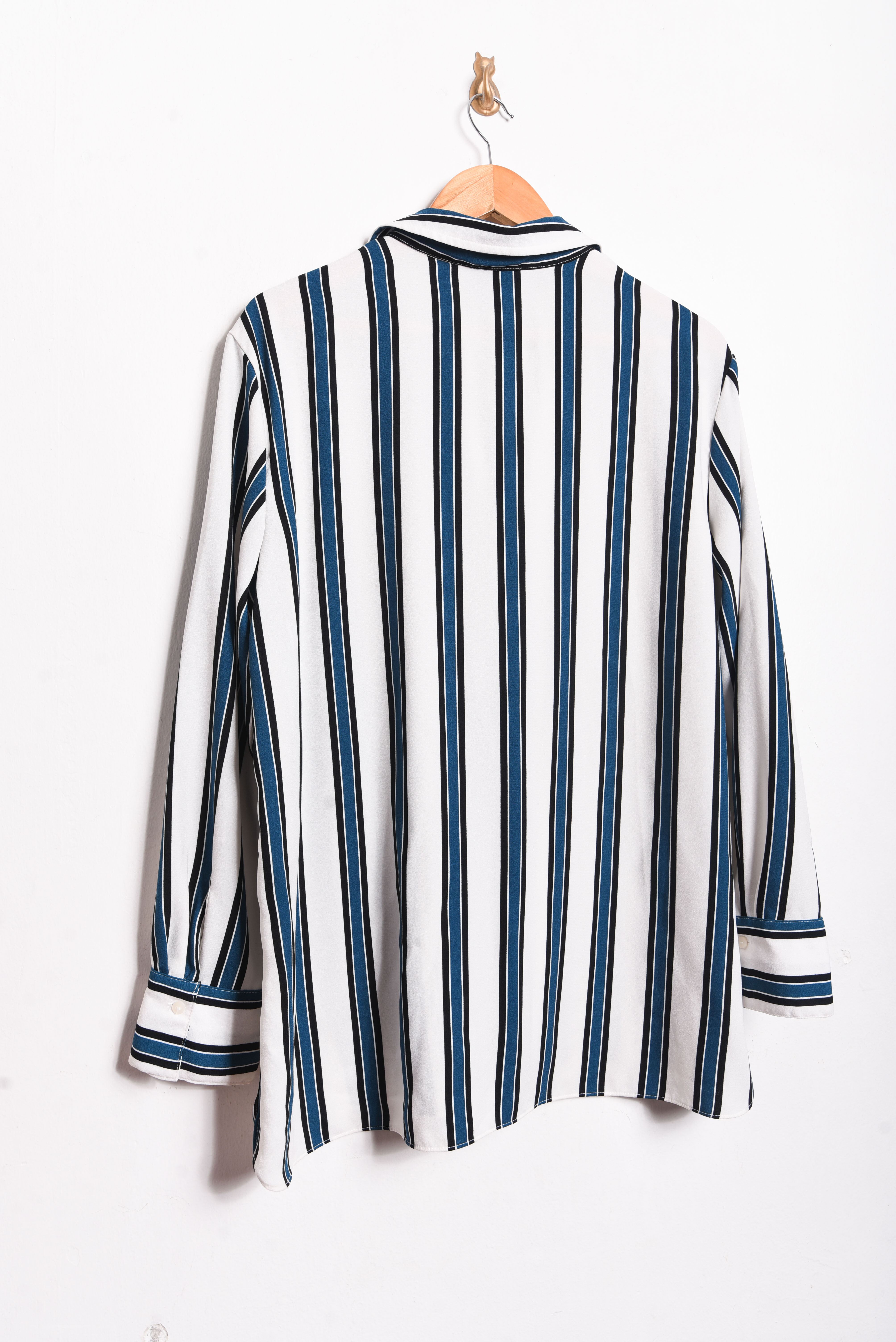 Blusa rayada bicolor turquesa