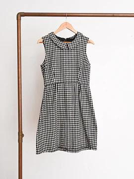 Vestido pata de gallo cuellito