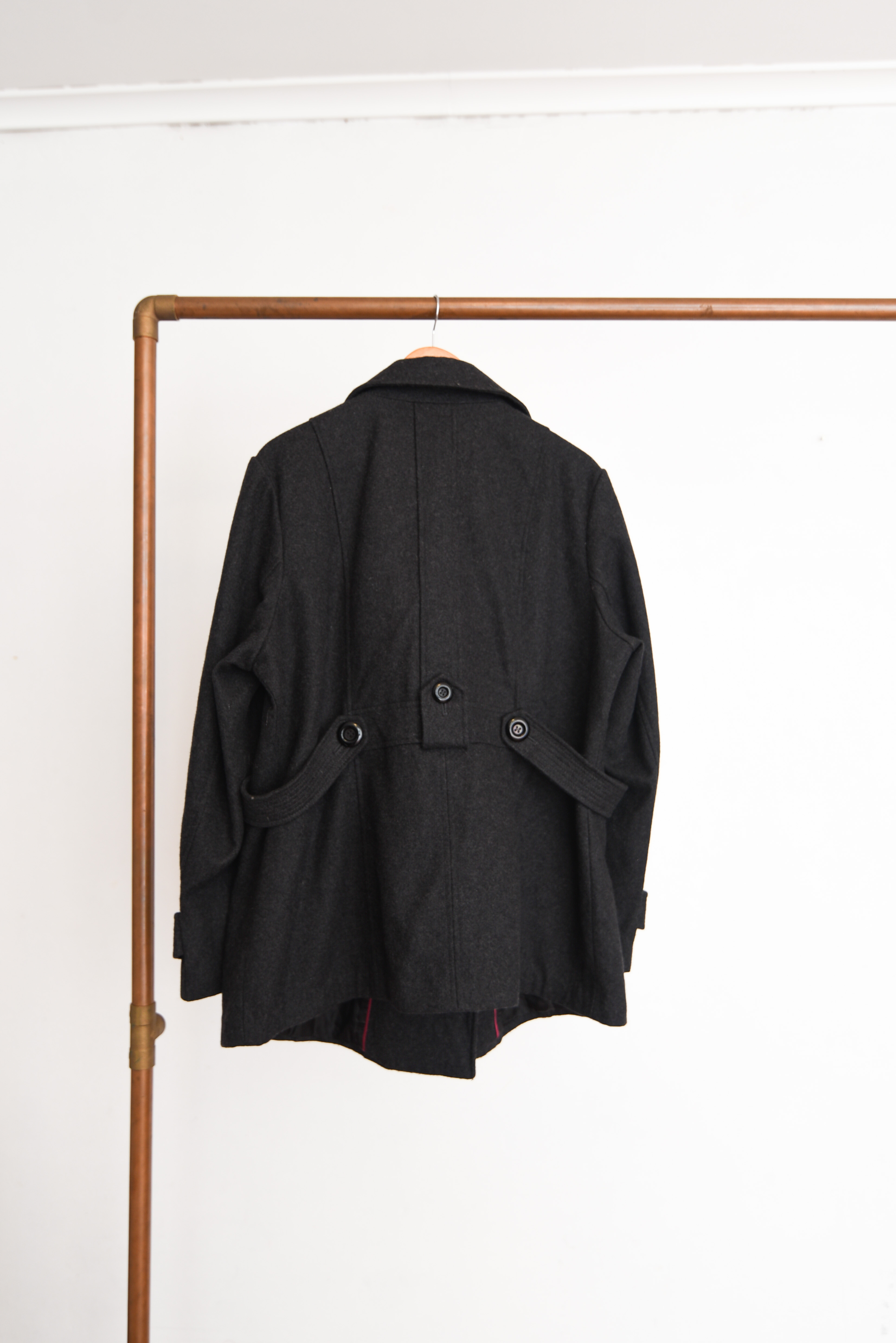 Abrigo grafito botones wool