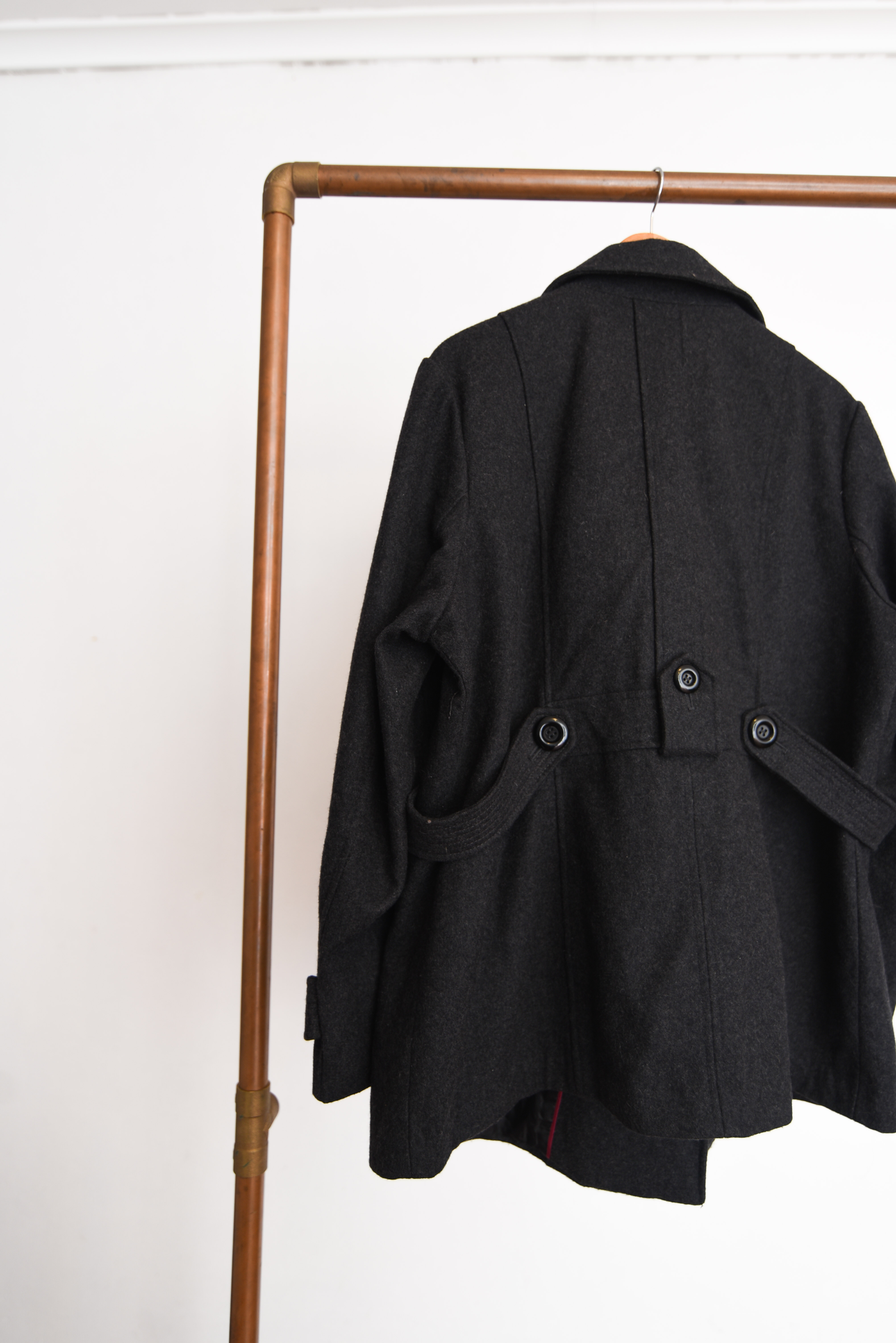 Abrigo grafito botones wool