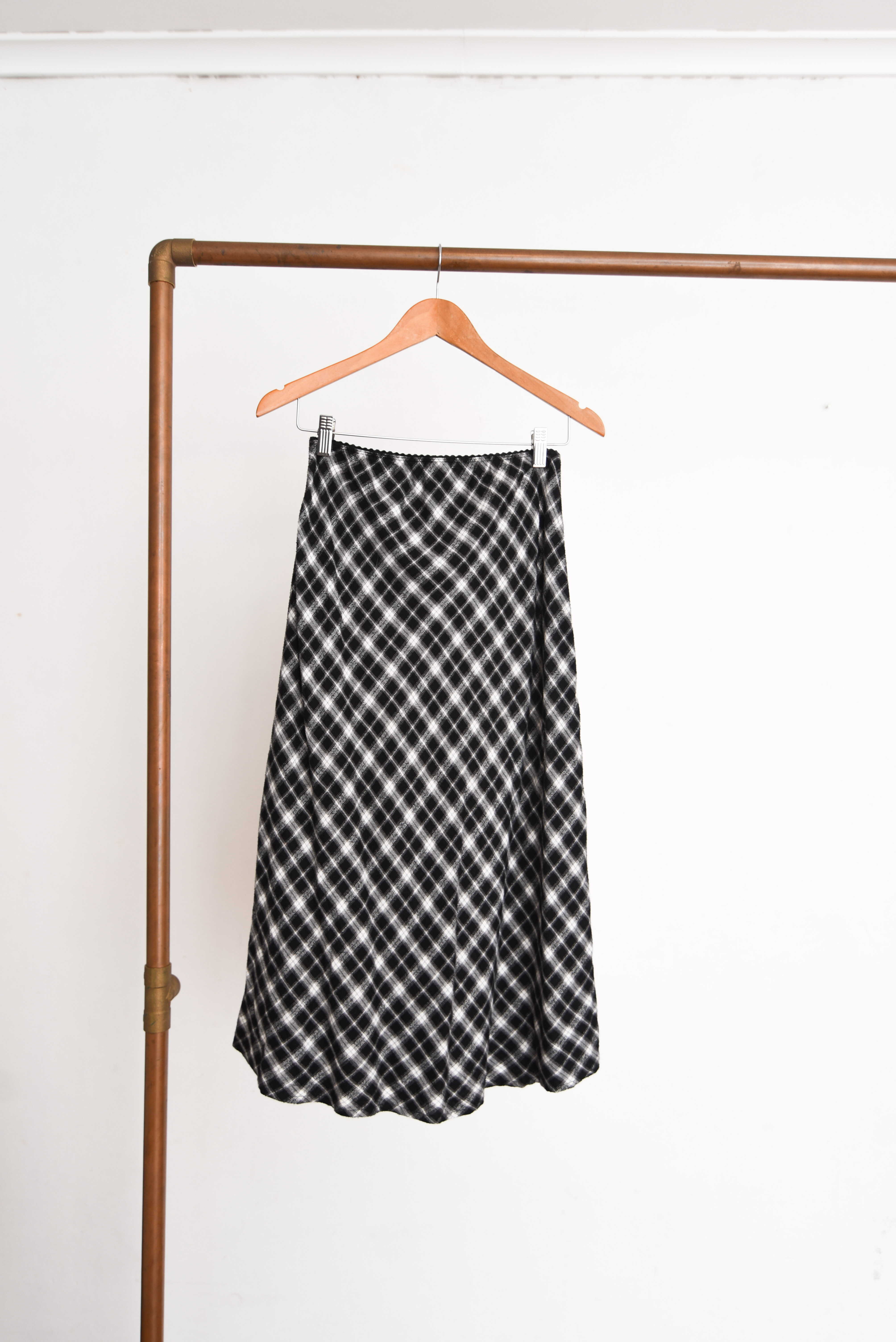 Maxi falda negra tartán