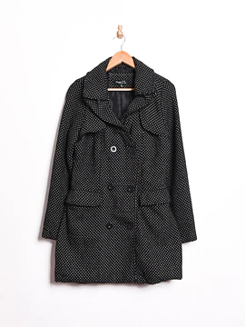 Abrigo negro polka dots