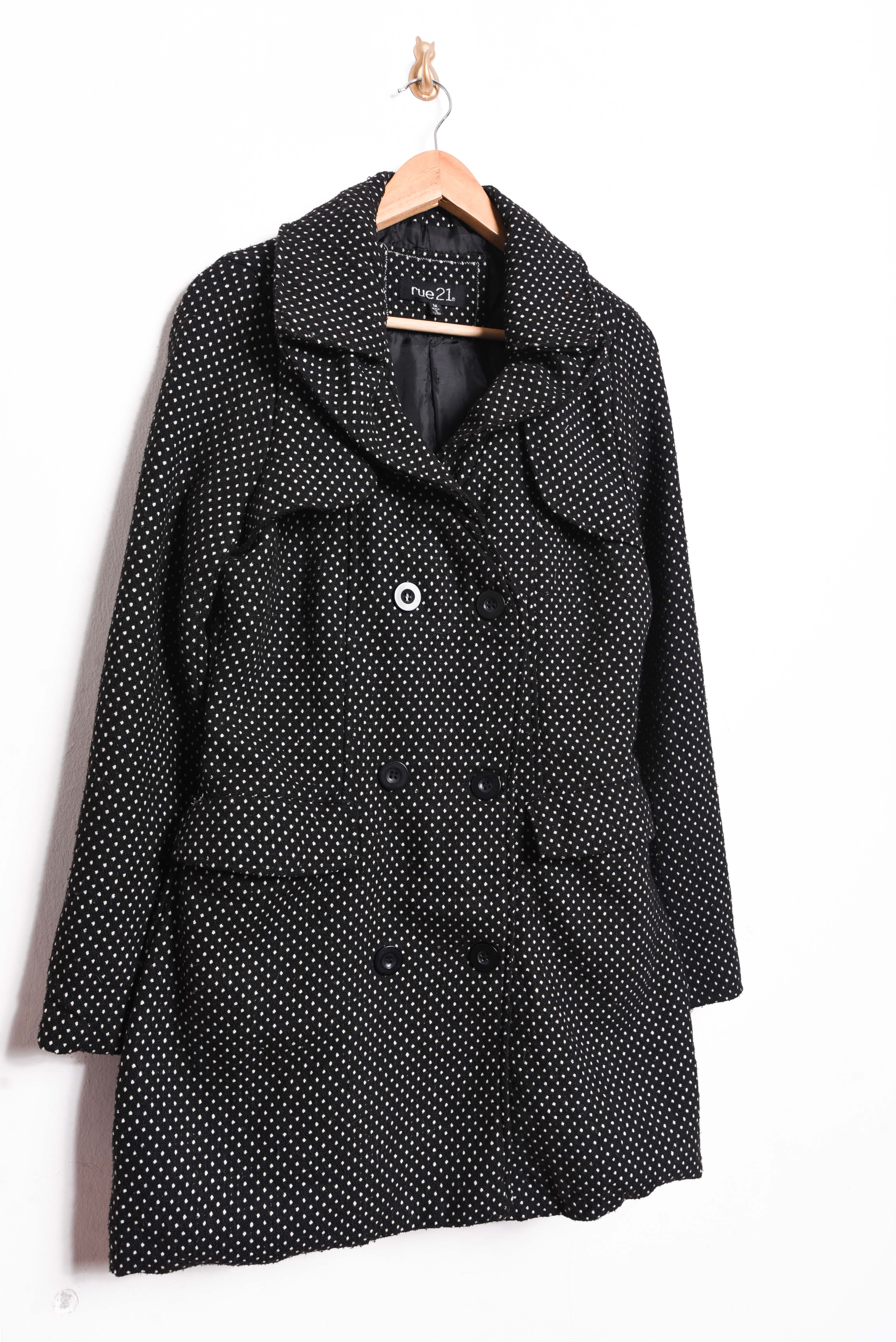 Abrigo negro polka dots