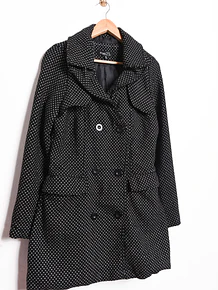 Abrigo negro polka dots