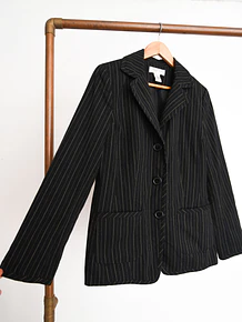 Blazer negro pinstripe
