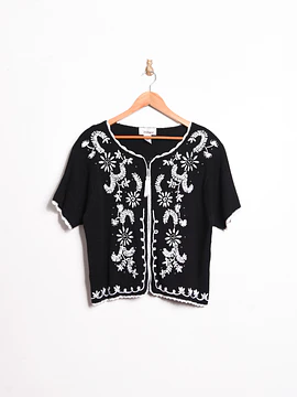 Top tejido bordado vintage 90s