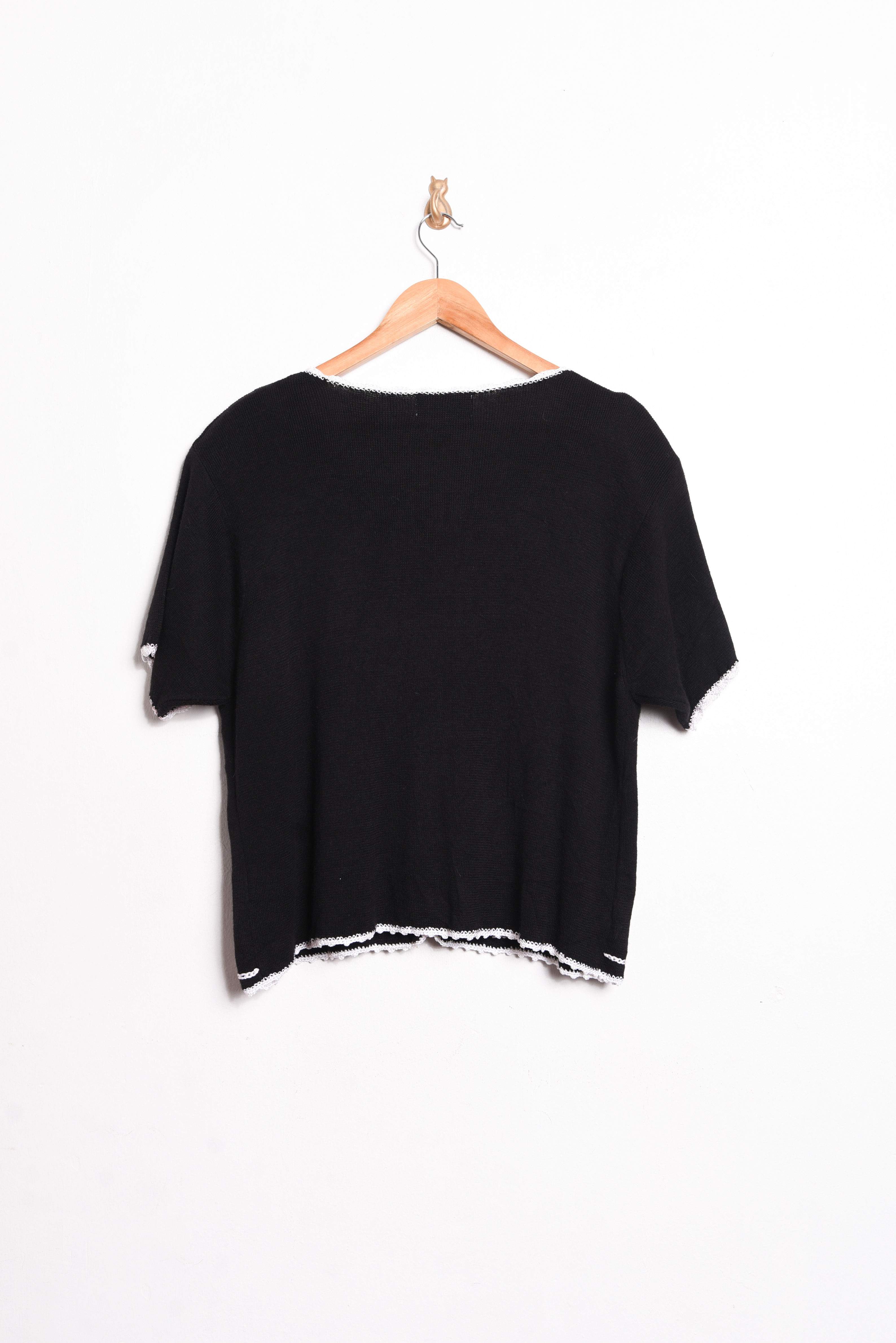 Top tejido bordado vintage 90s