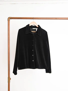 Camisa negra plush 90s