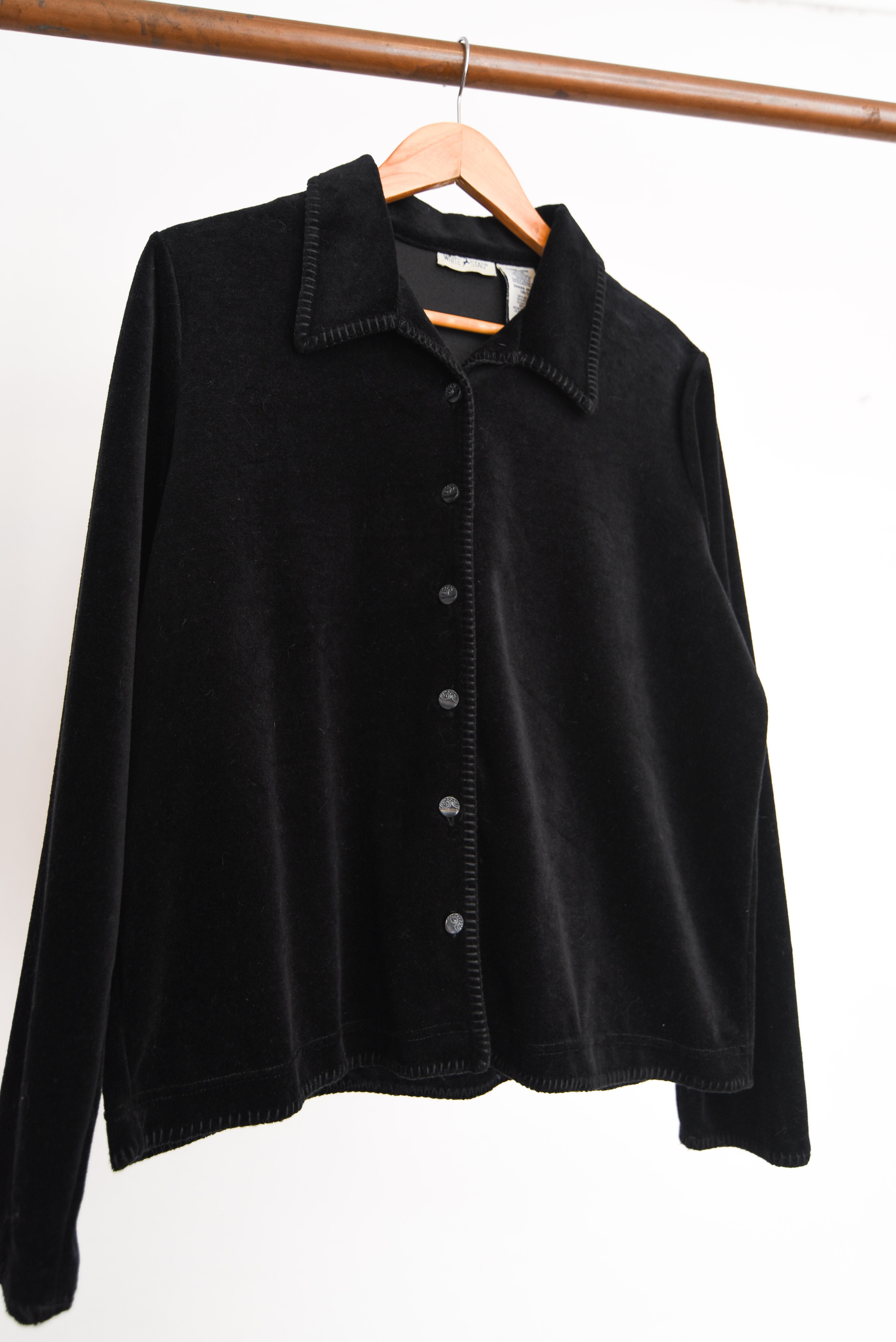 Camisa negra plush 90s