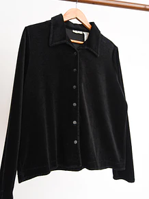 Camisa negra plush 90s