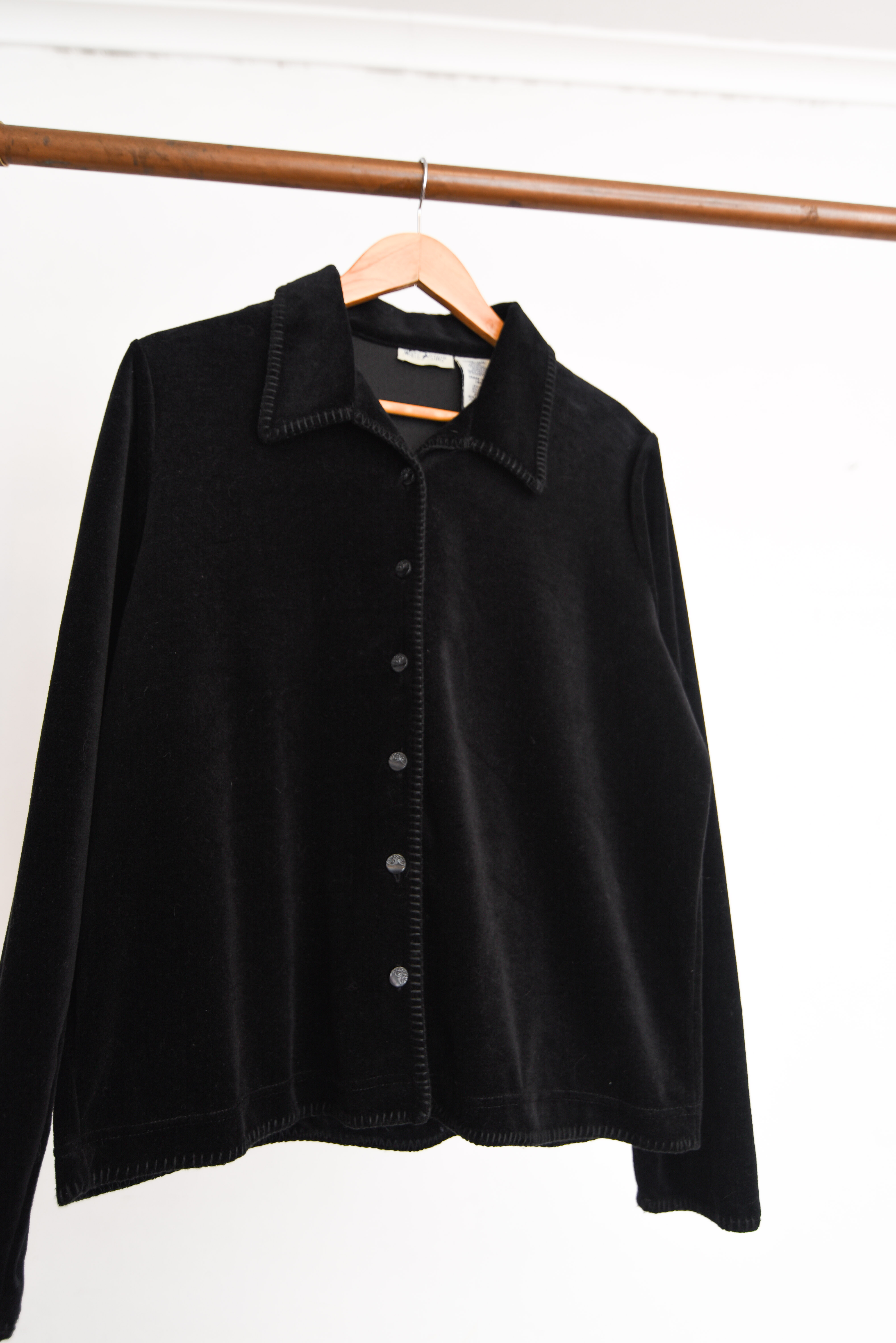 Camisa negra plush 90s