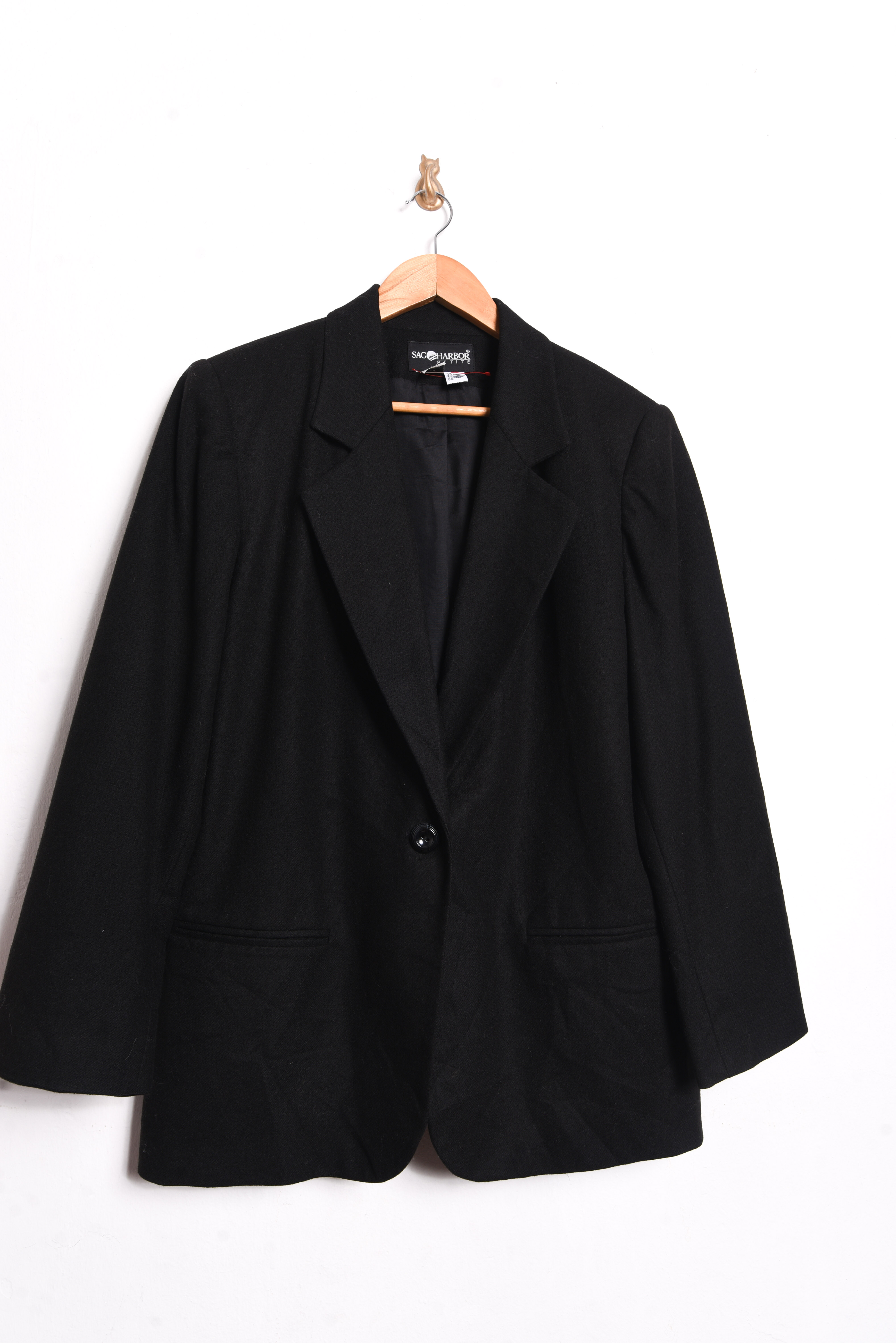 Blazer negro lana 90s