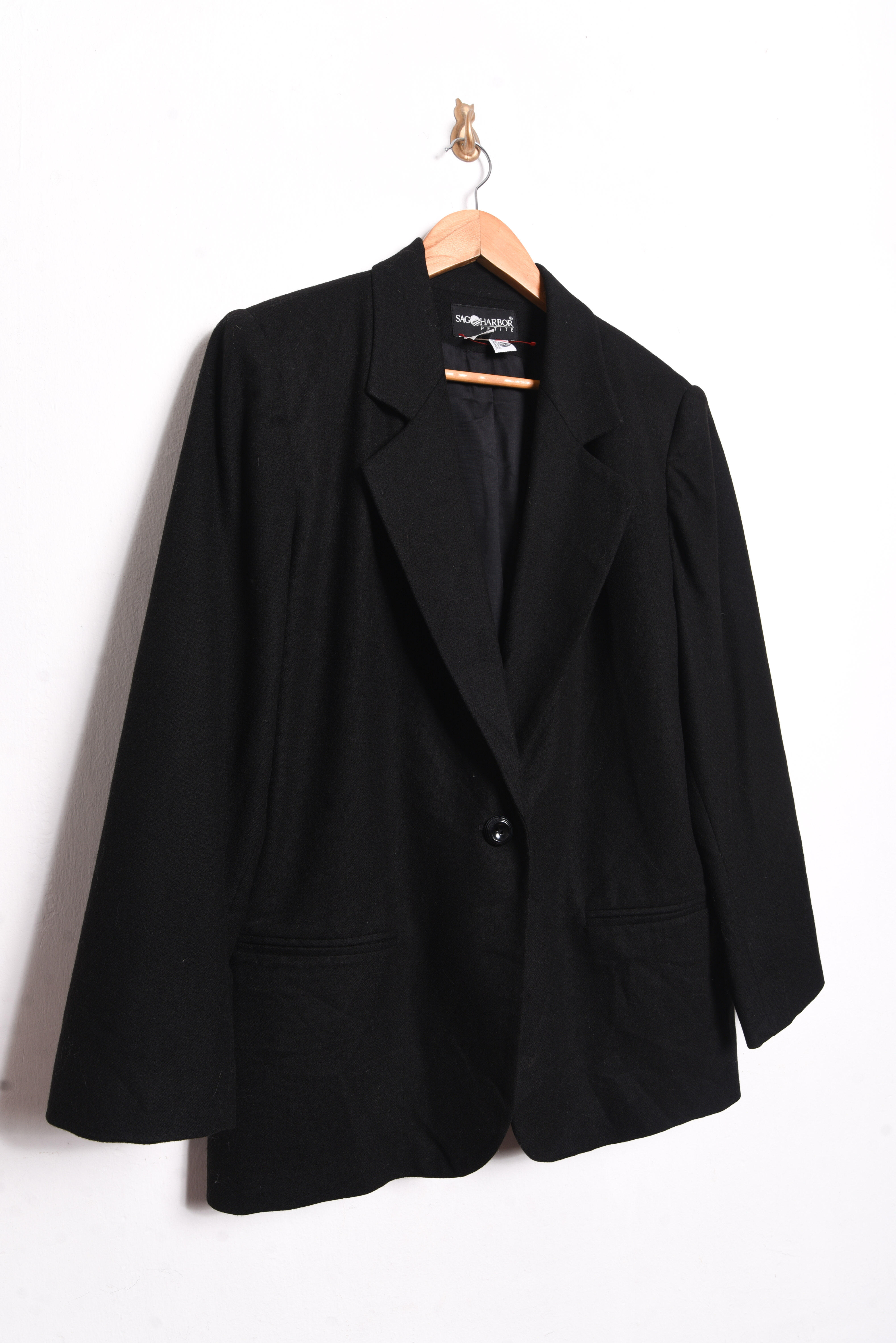 Blazer negro lana 90s