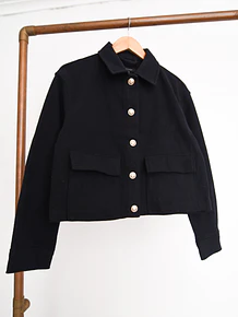Chaqueta navy crop broches