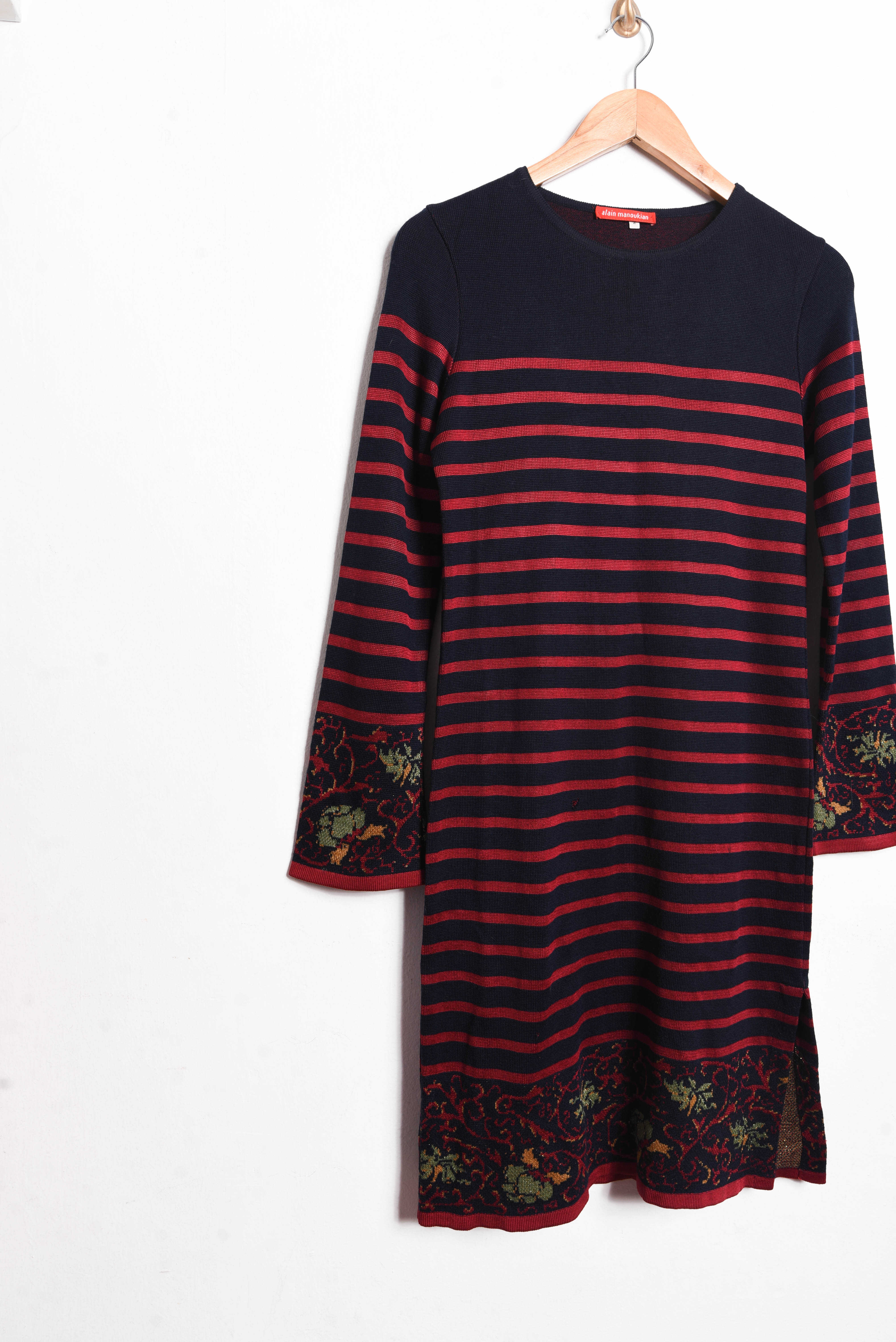 Vestido knit navy rayado