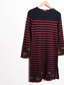 Vestido knit navy rayado