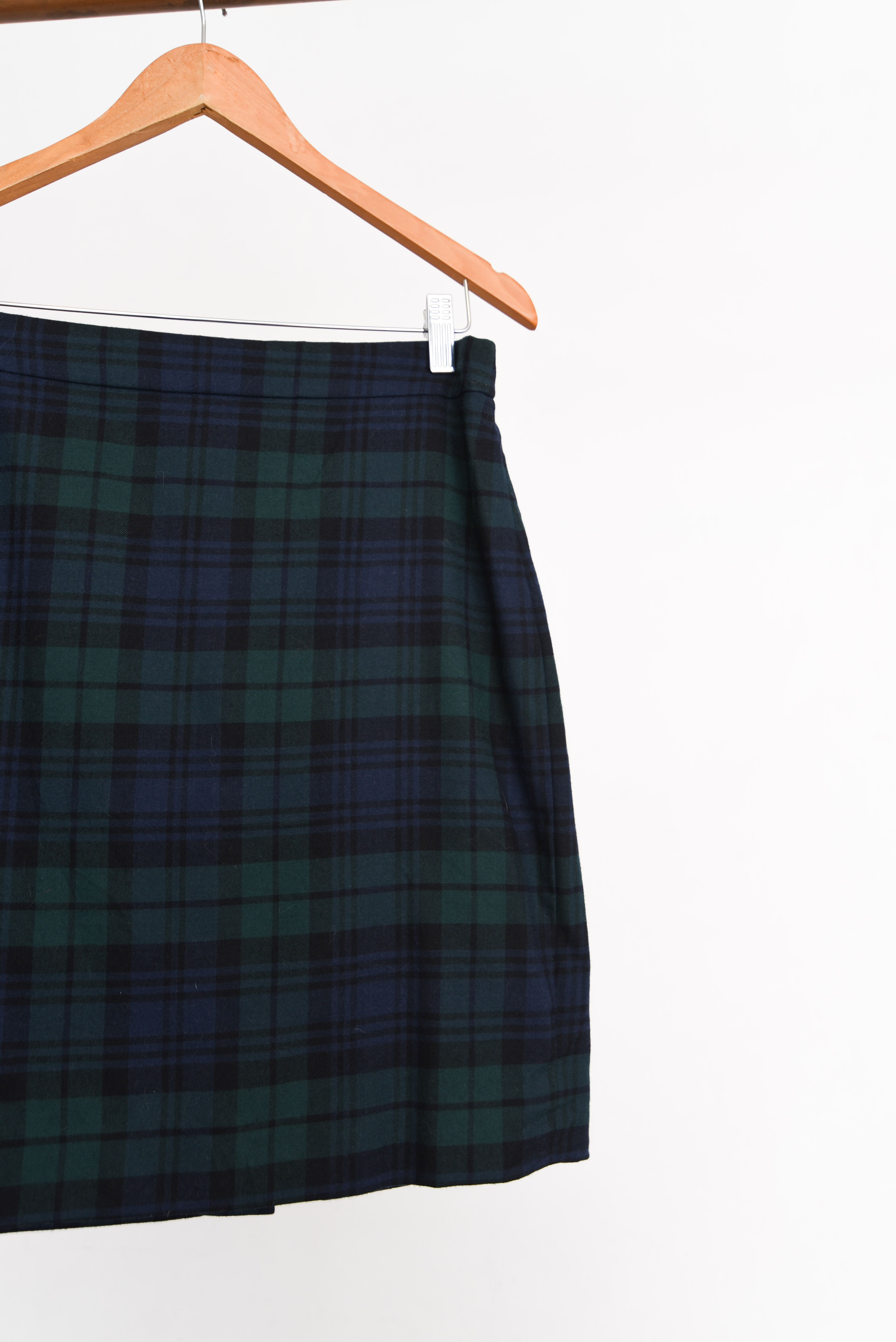 Falda navy green tartán