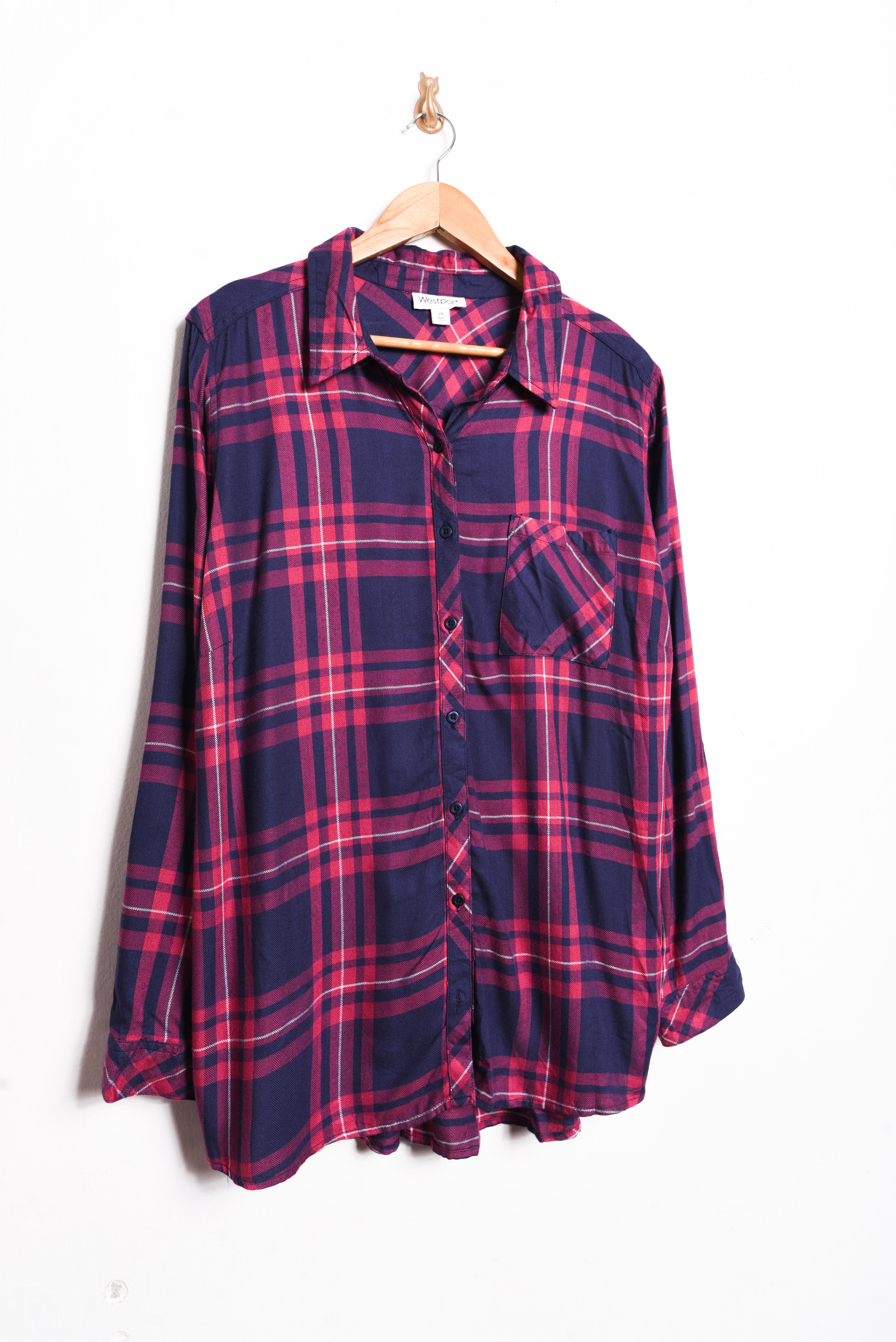 Camisa azul leñadora tartán