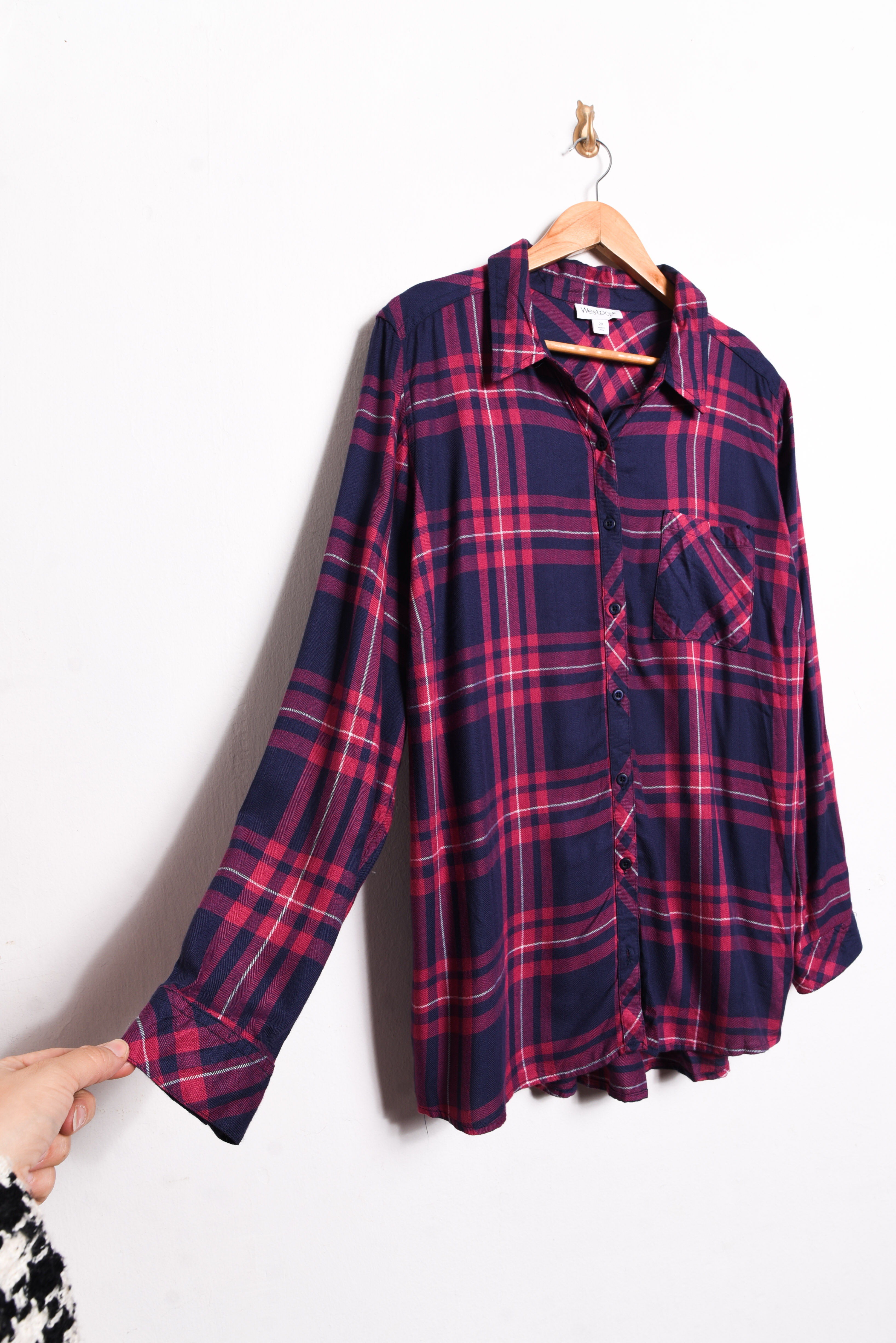 Camisa azul leñadora tartán