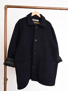 Abrigo navy lana tartán