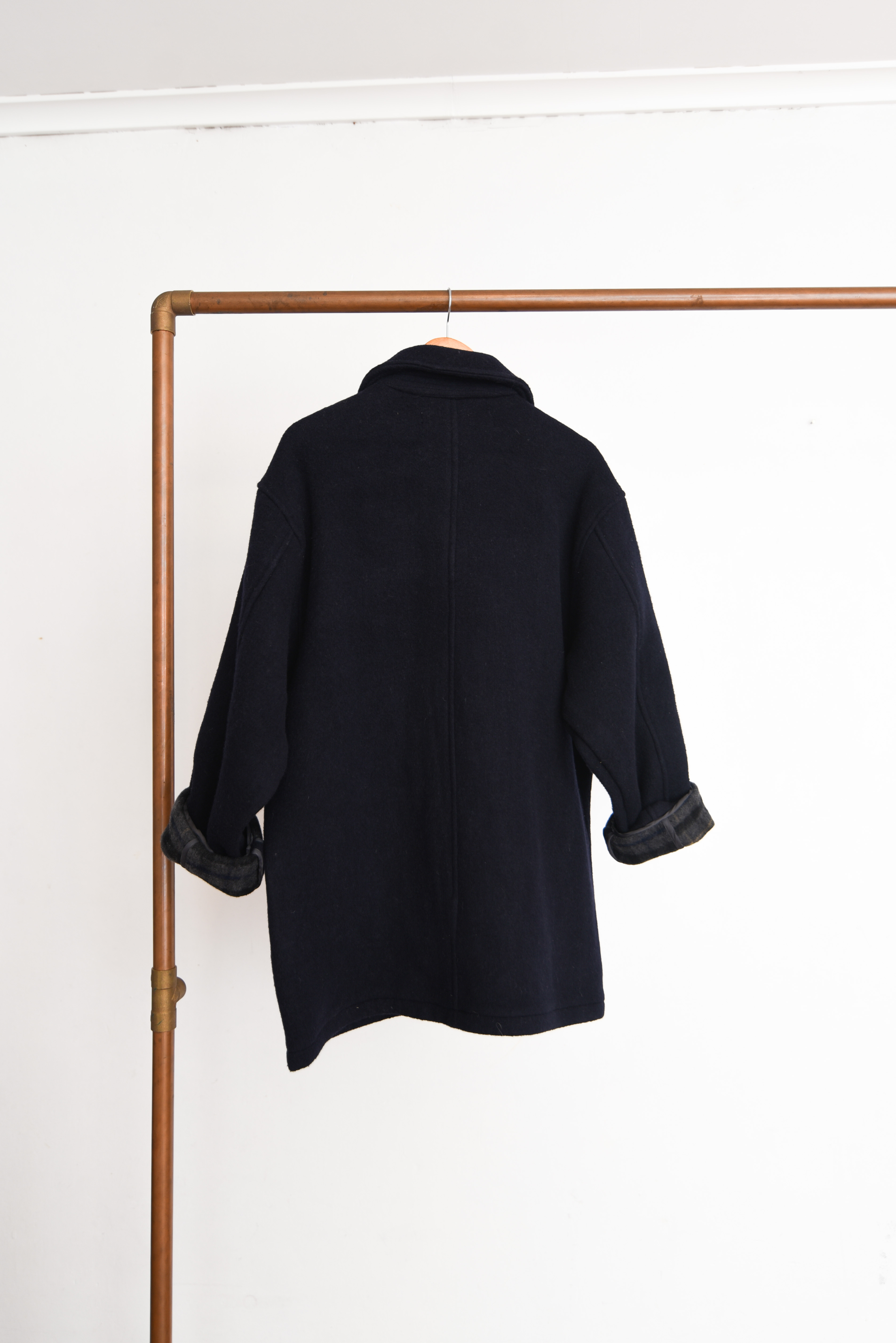 Abrigo navy lana tartán