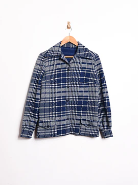 Chaqueta blue tartán 70s