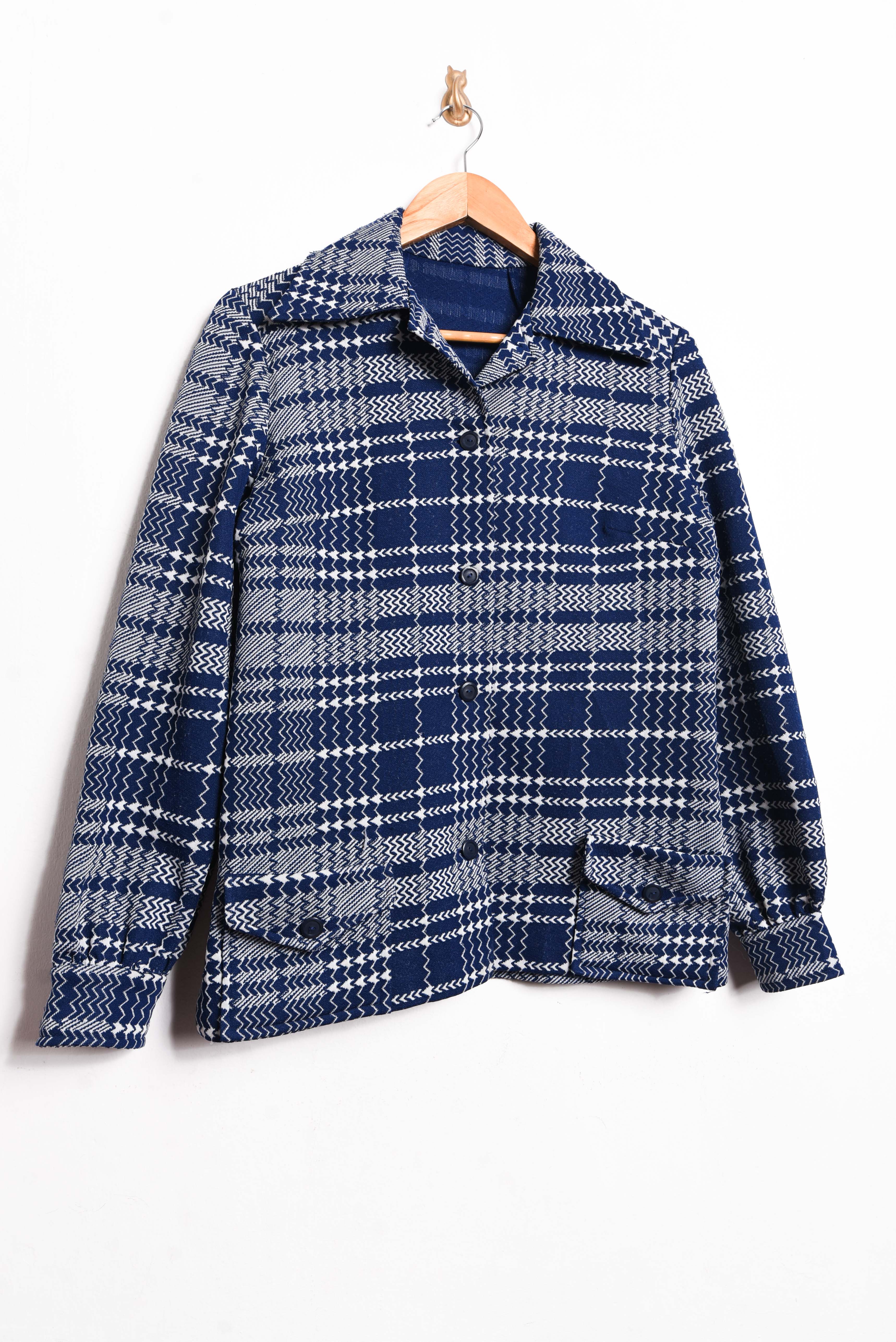 Chaqueta blue tartán 70s