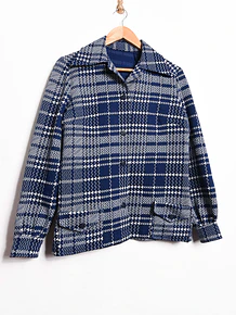 Chaqueta blue tartán 70s