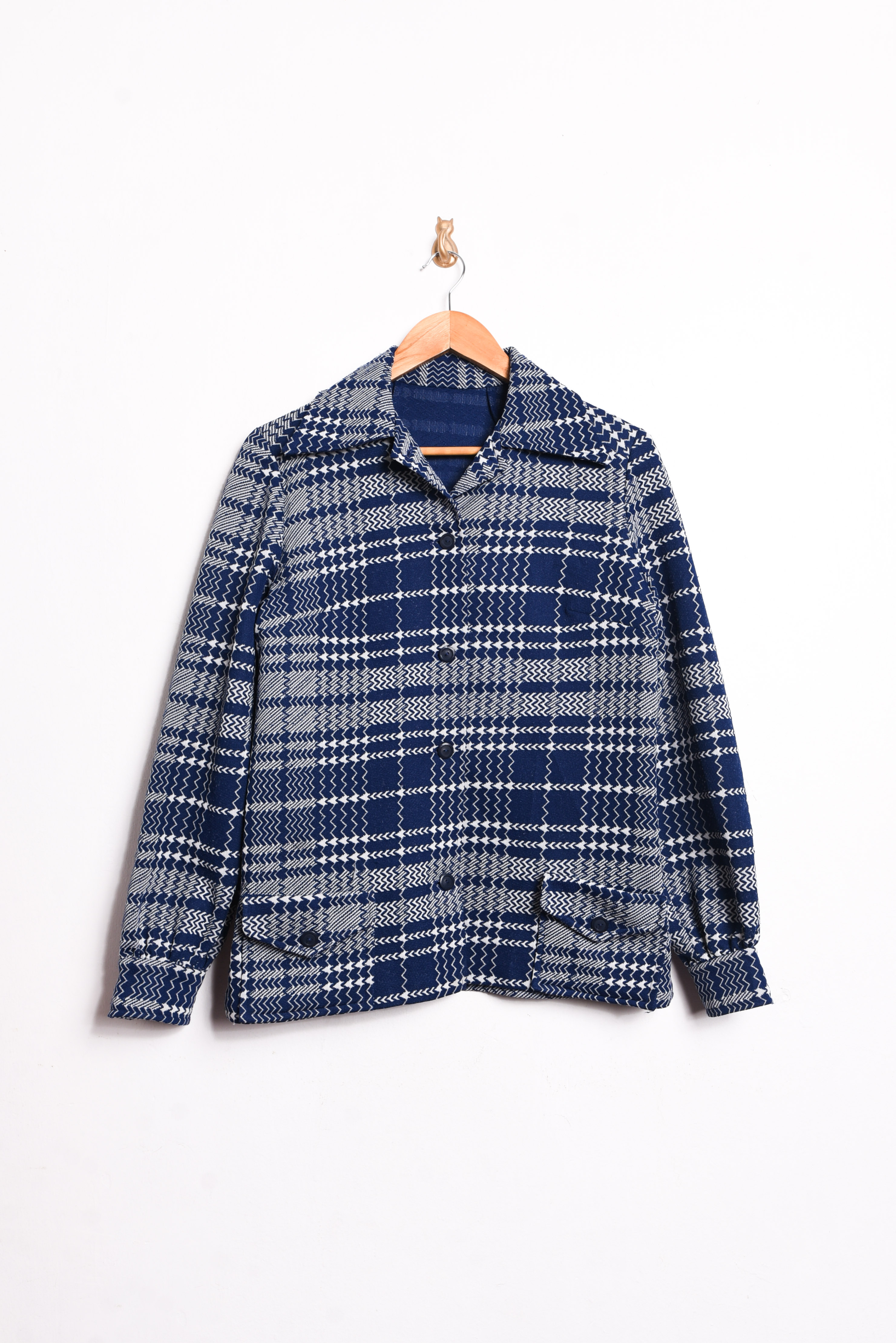 Chaqueta blue tartán 70s