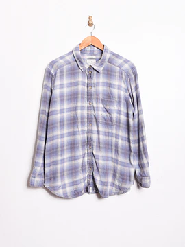 Camisa franela celeste destroyed