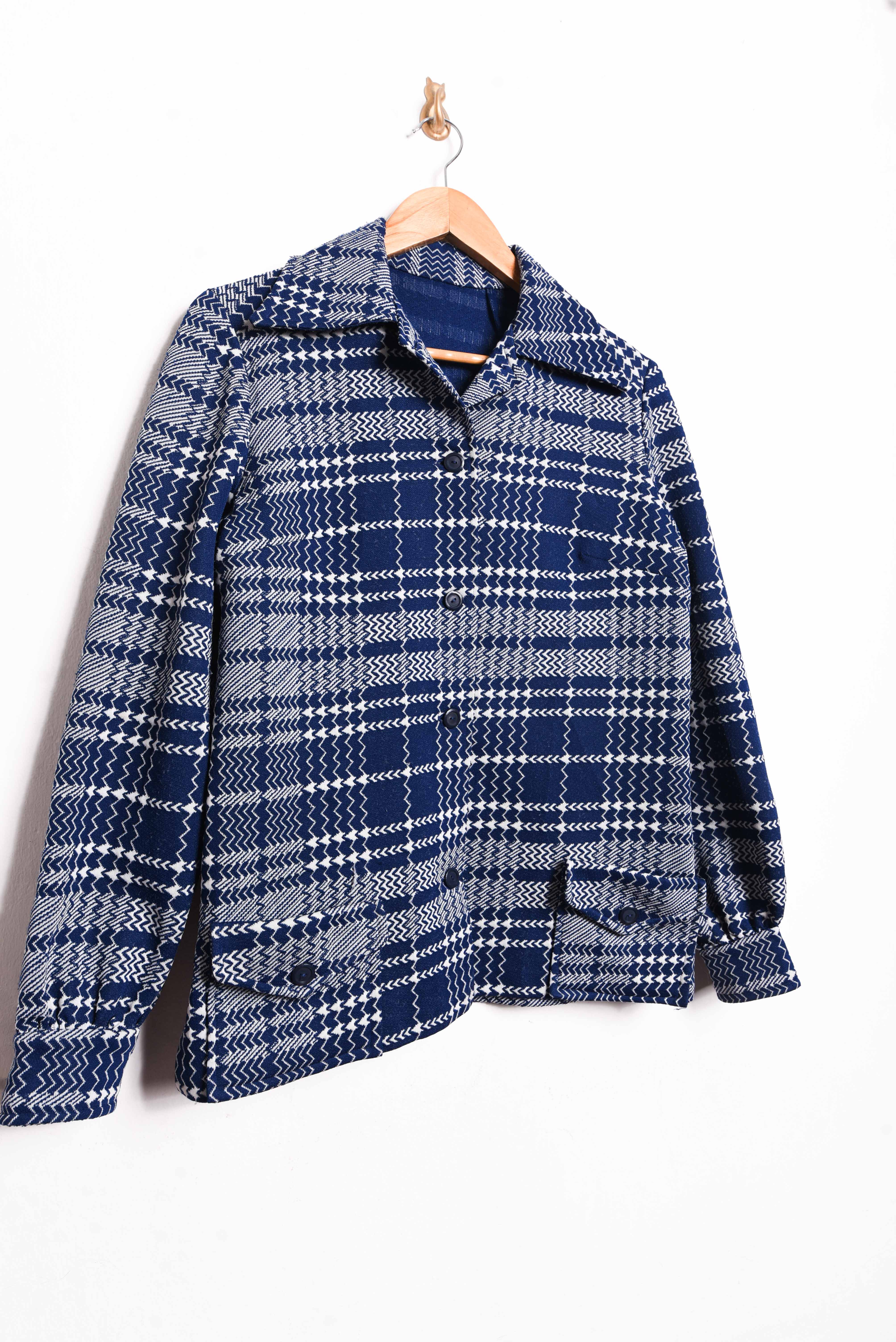 Chaqueta blue tartán 70s