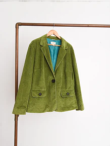 Blazer verde cotelé vintage