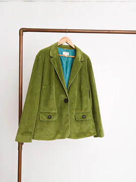 Blazer verde cotelé vintage