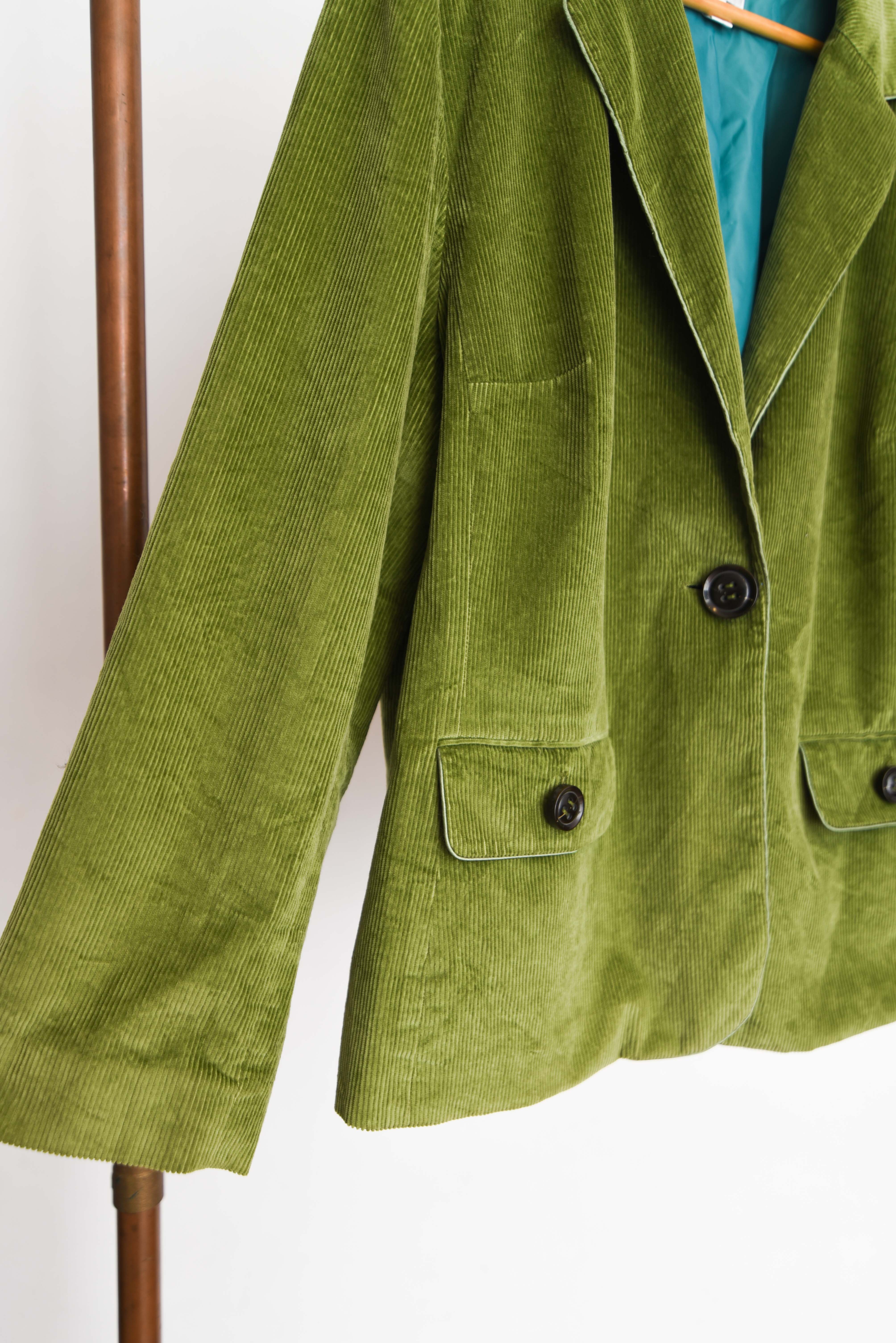 Blazer verde cotelé vintage